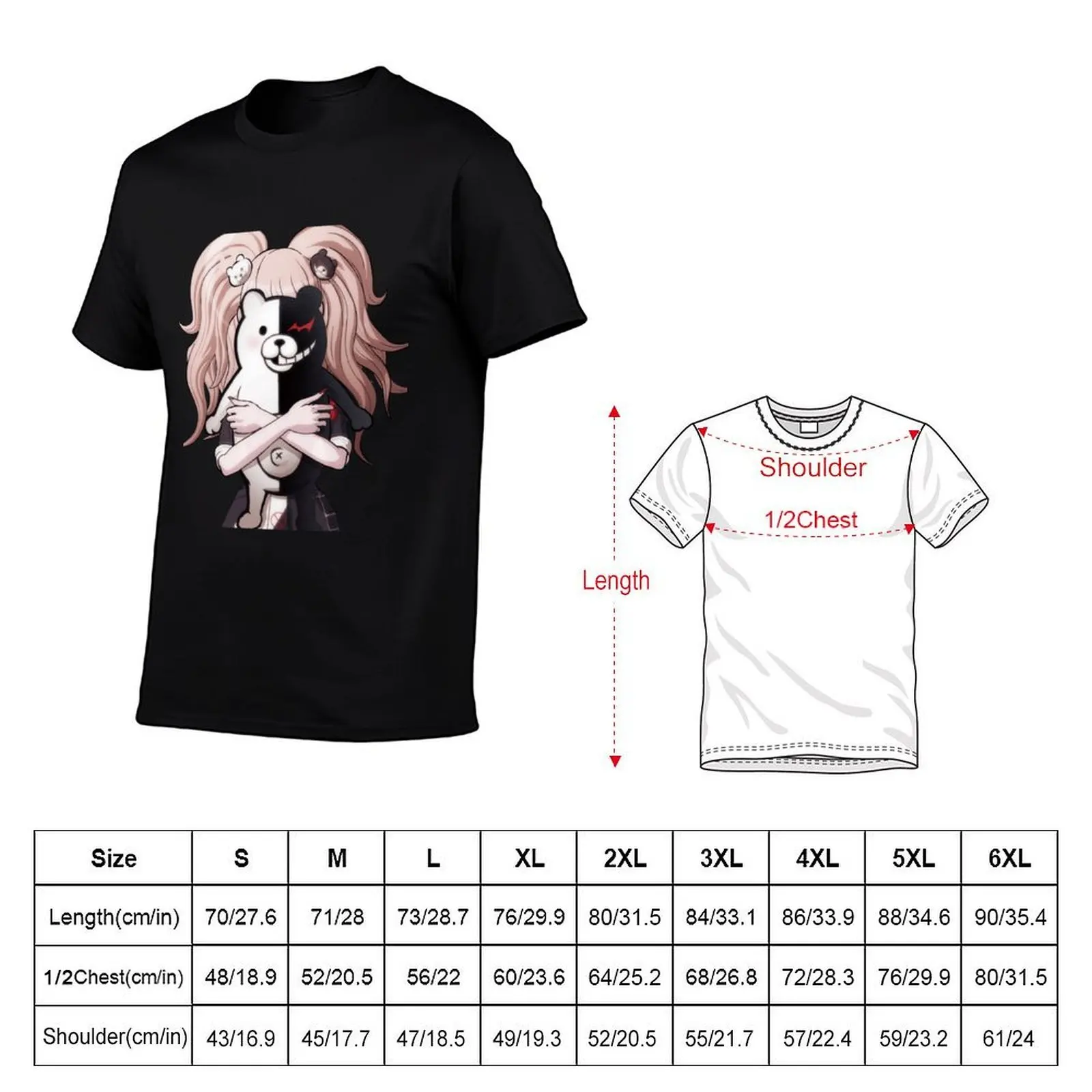 Junko Enoshima Holding Monokuma T-Shirt cotton man t-shirts hippie clothes t shirt for men
