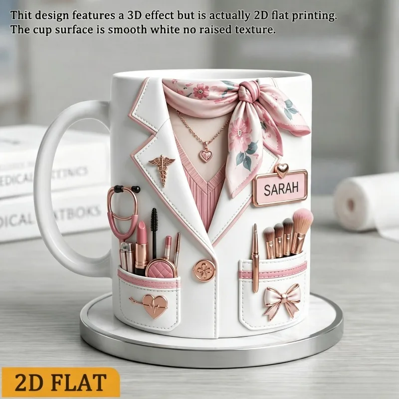 Personalized Makeup Artist Mug 11oz Custom Name 2D Print Coffee Cup Gift for Cosmetologist Beauty Professional