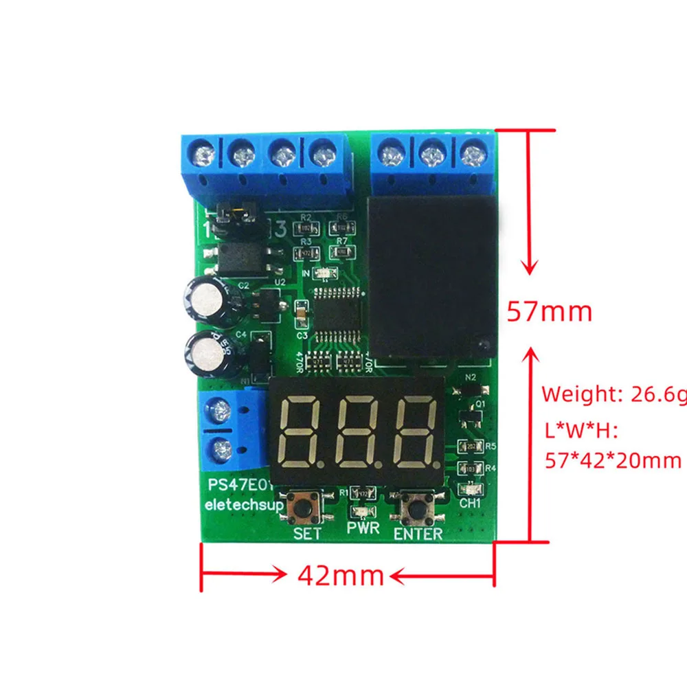 DC 12V 24V LED Digital Relay Switch Control Module Voltage Detection Charging Discharge Monitor Test Board with Digital Tube