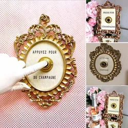 Creative Press for Champagne Bell Sign Decor Doorbell Ring Mini Press Doorbell Home Wall Decor Vintage Desktop Decorations