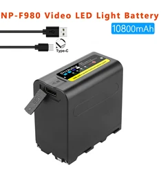 10800mAh NP-F970 akumulator lampy fotograficzna dla NP-F970 F960 LED lampa wideo akumulator lampy dla monitora LEDP260 YN600L II Luxpad23