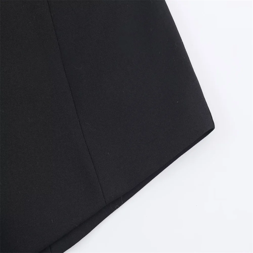 Осенний новый женский модный короткий двубортный костюм, стильный комбинезон