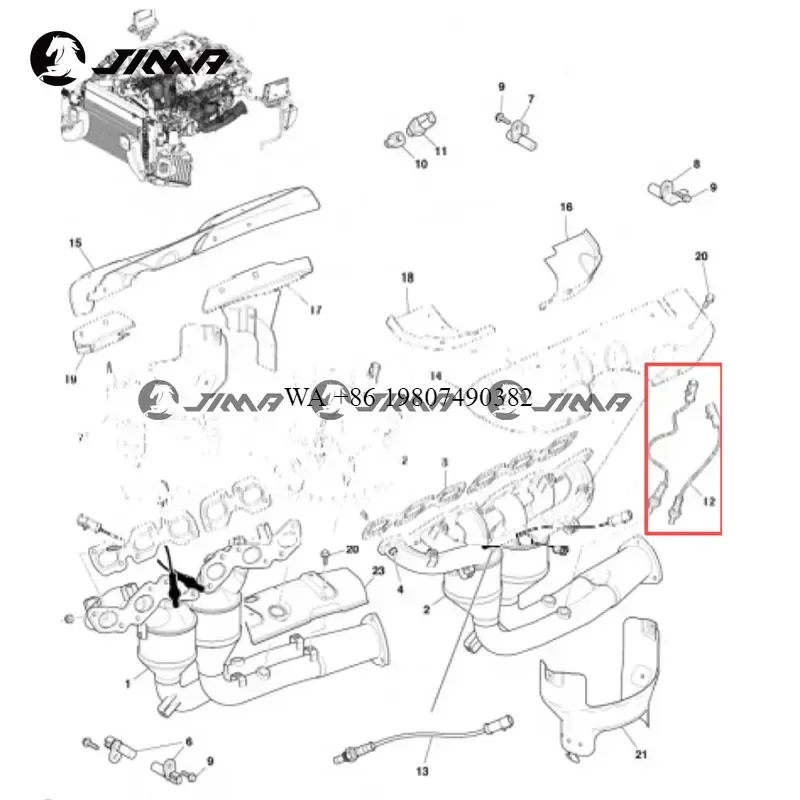 wmwmnu Front and Rear Oxygen Sensor for OEM 1R123910175 1R123910174