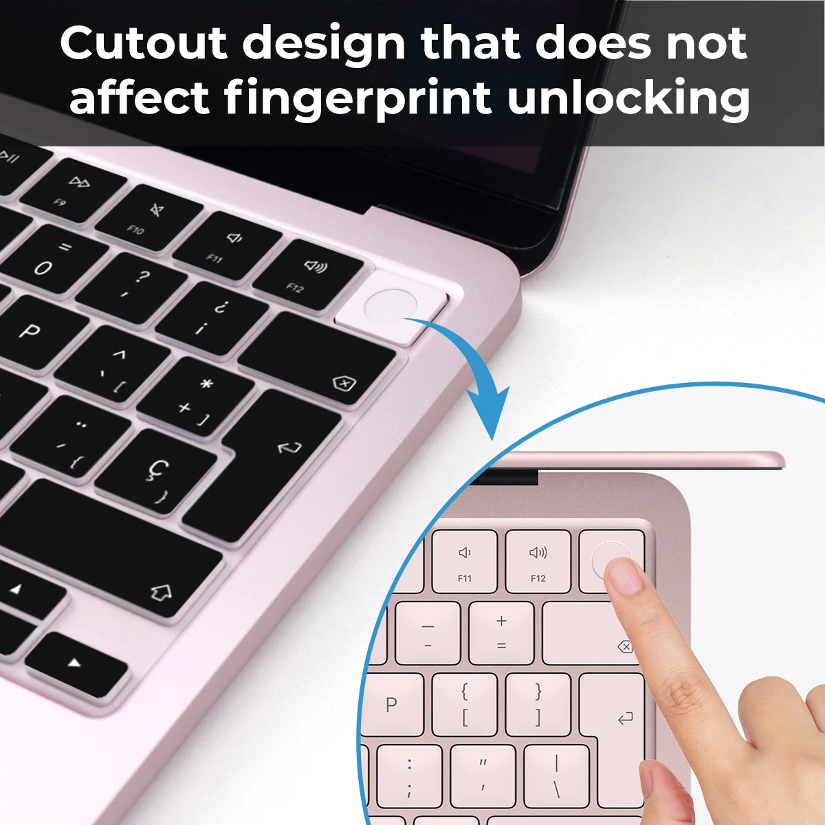 Spanish Ultra-Thin EU Layout Keyboard Cover for MacBook Neo 13 inch (A18) Pro 2026 Release Model A3404 512GB With Touch ID