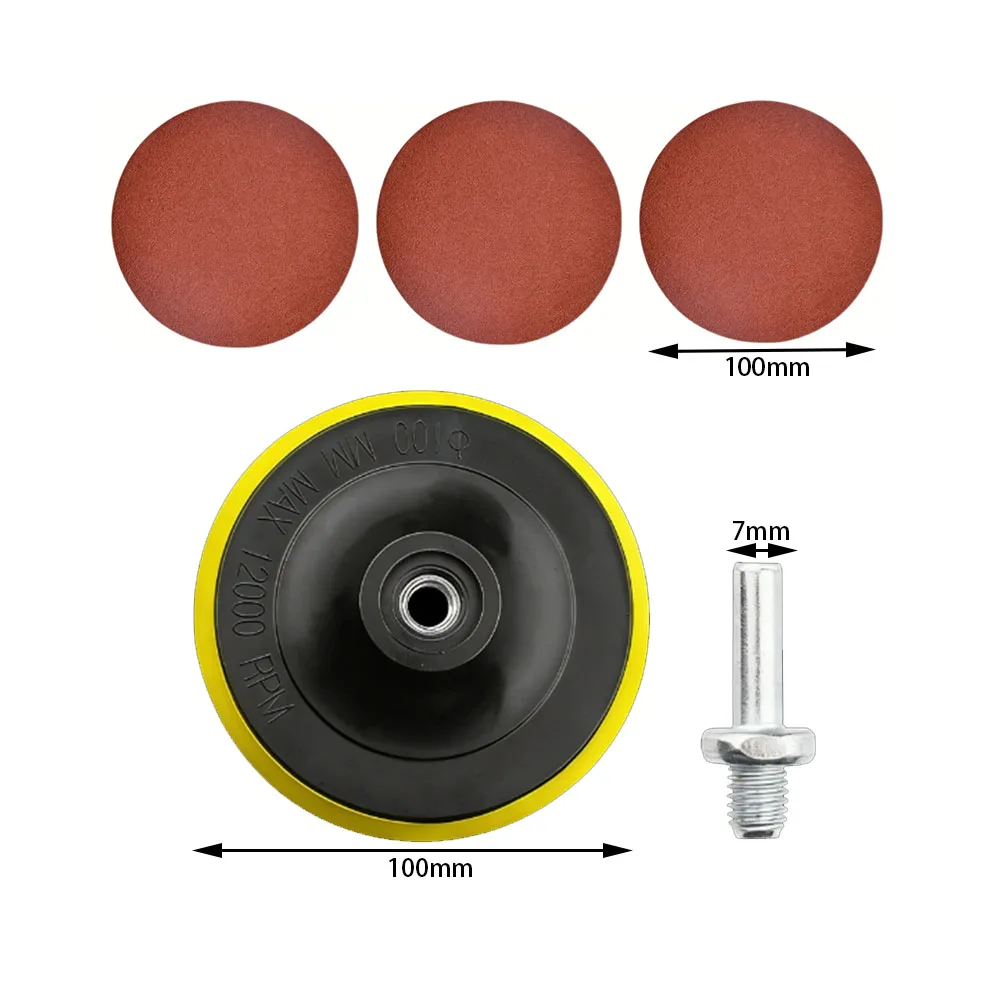 10 Stück/Set 3,94 Zoll 100mm Klett-Schleifpapier, Automobil- & Metall-Schleifscheibe, Holzbearbeitungs-Schleifwerkzeug