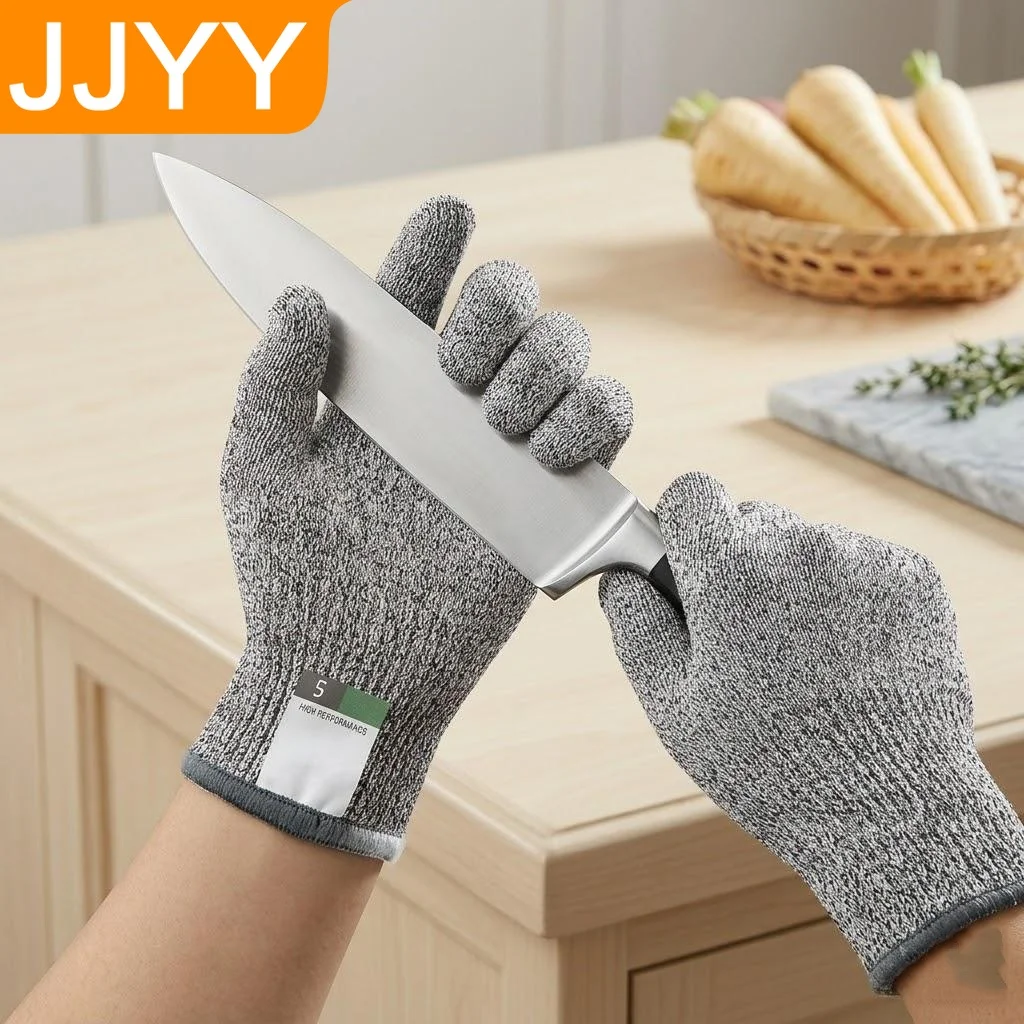 Level 5 Cut Resistant Gloves for Fishing Kitchen Use Breathable Safety Gloves for Meat Cutting Outdoor Work Protective Gear