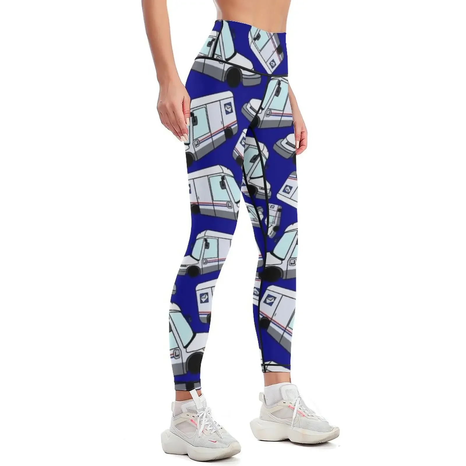 NGDV New Mail Truck Print Leggings gym pants jogging pants gym clothing legging pants raises butt Womens Leggings