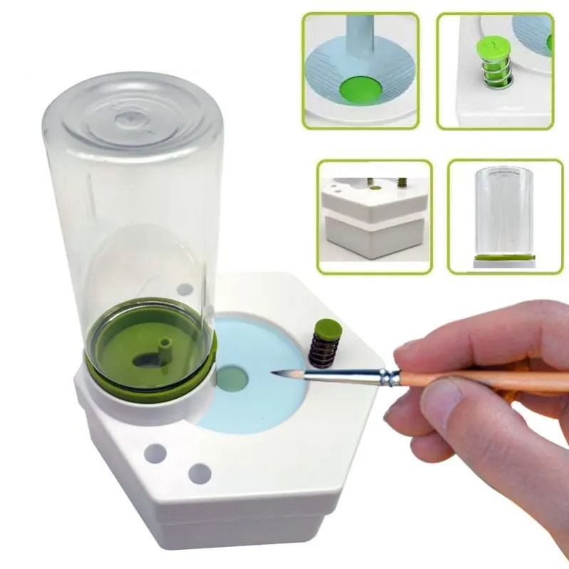 Painting Station Silicone Watercolor and Paint Brush, Water Cleaner Brush, Rinser for Children
