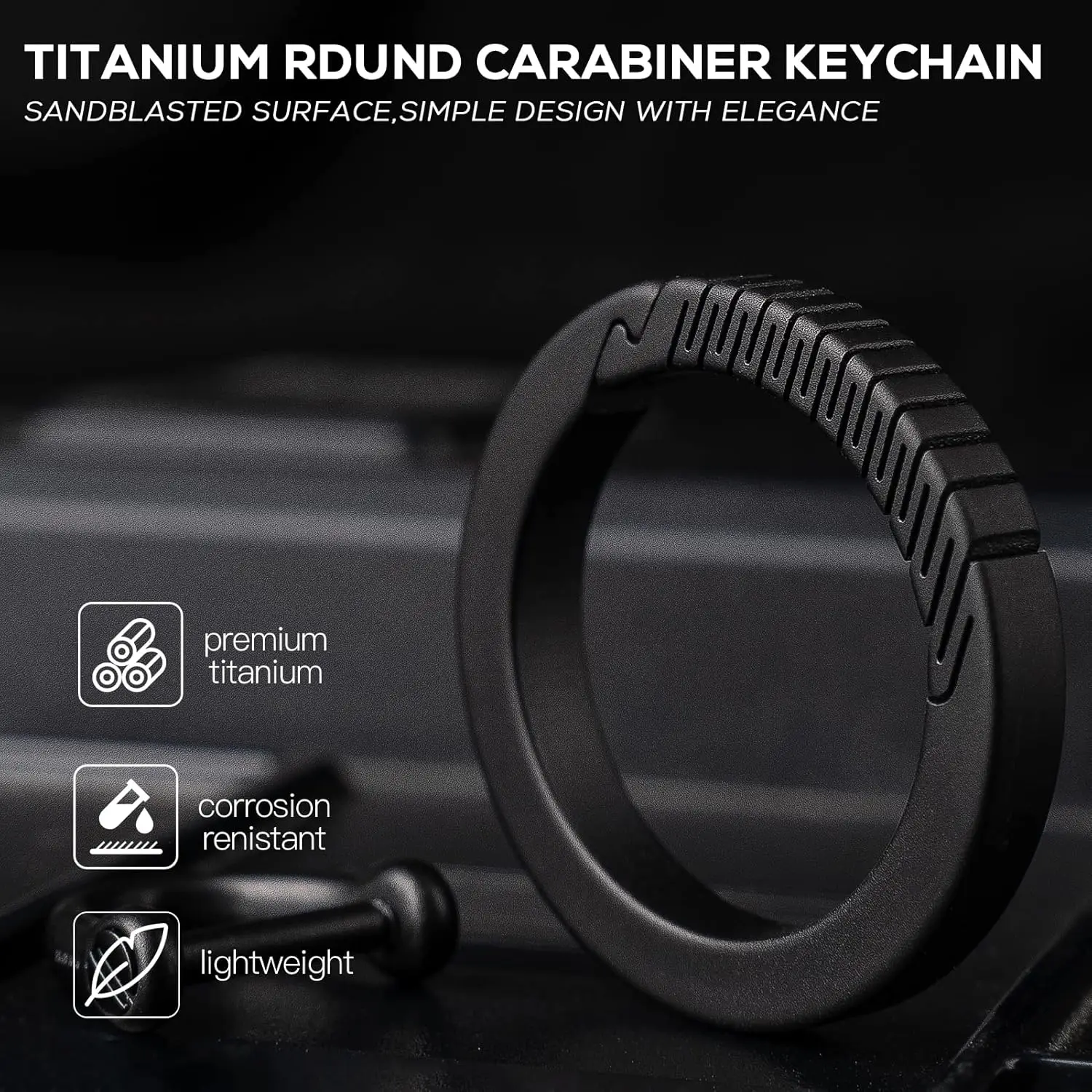 حامل مفاتيح TISUR من التيتانيوم، مشبك حلقة تسلق دائري من التيتانيوم، حلقة مفاتيح بخطاف زنبركي للرجال