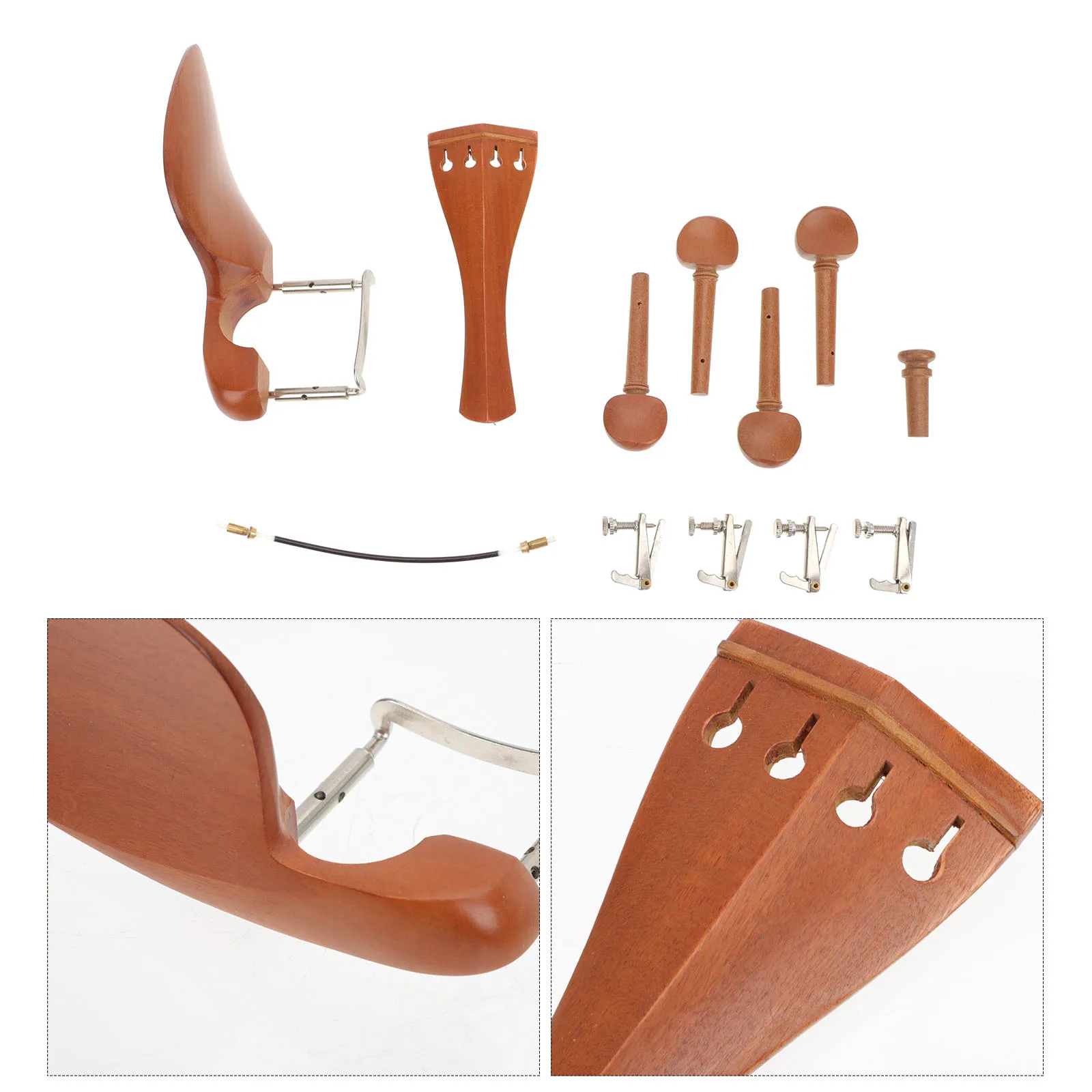 

1 set 1 Set 4/4 Wooden Violin Parts Wood Craft Tuning Pegs Chin Rest String Tuners Repair Maintenance Accessories Professional