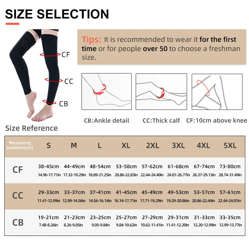 Legbeauty Medical Compression Stocking for Men Women 15-21mmHg Footless Graduated Support Sock Thigh High Varicose Vein Leg Sock