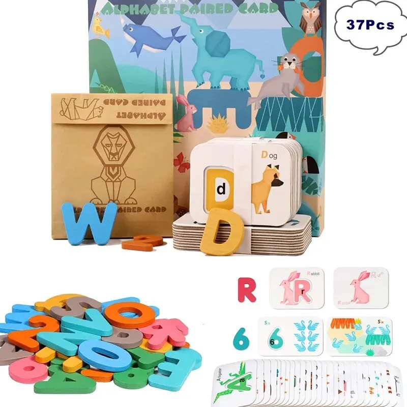 Montessori Alphabet Zahlen Karteikarten für Kinder 3-6 Jahre abc Lernspiel zeug Holz buchstaben Zahlen Vorschule Lernspiel zeug