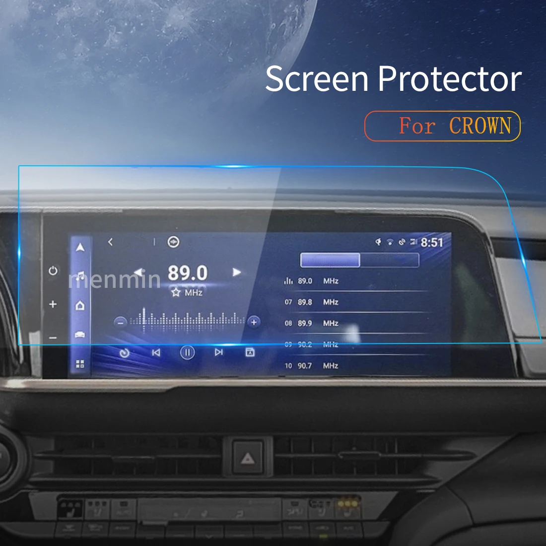 

For TOYOTA Crown 2023 Car Sticker Carplay Screen Protector Display Tempered Glass Protective Film Navigation Vehicle Accessories