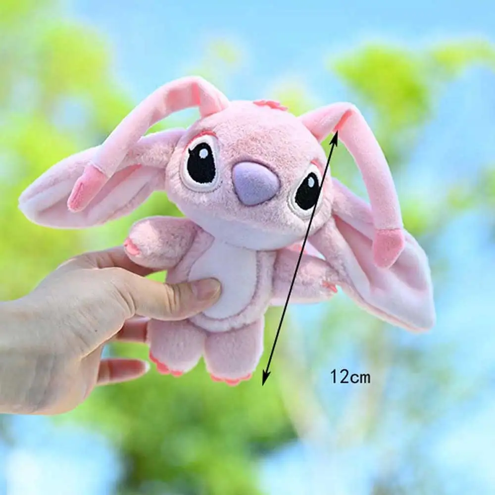 16CM Disney Kawaii Stitch Plush Keychain Toy Lovely Lilo & Stitch Doll Angel Plushies Cute Stuffed Movie Anime Bag Pendant Gift