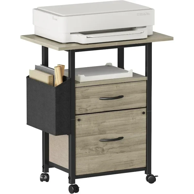 

Cabinet with Extended Desktop, Mobile Filing , Rolling File Side Bag, Fabric Drawer