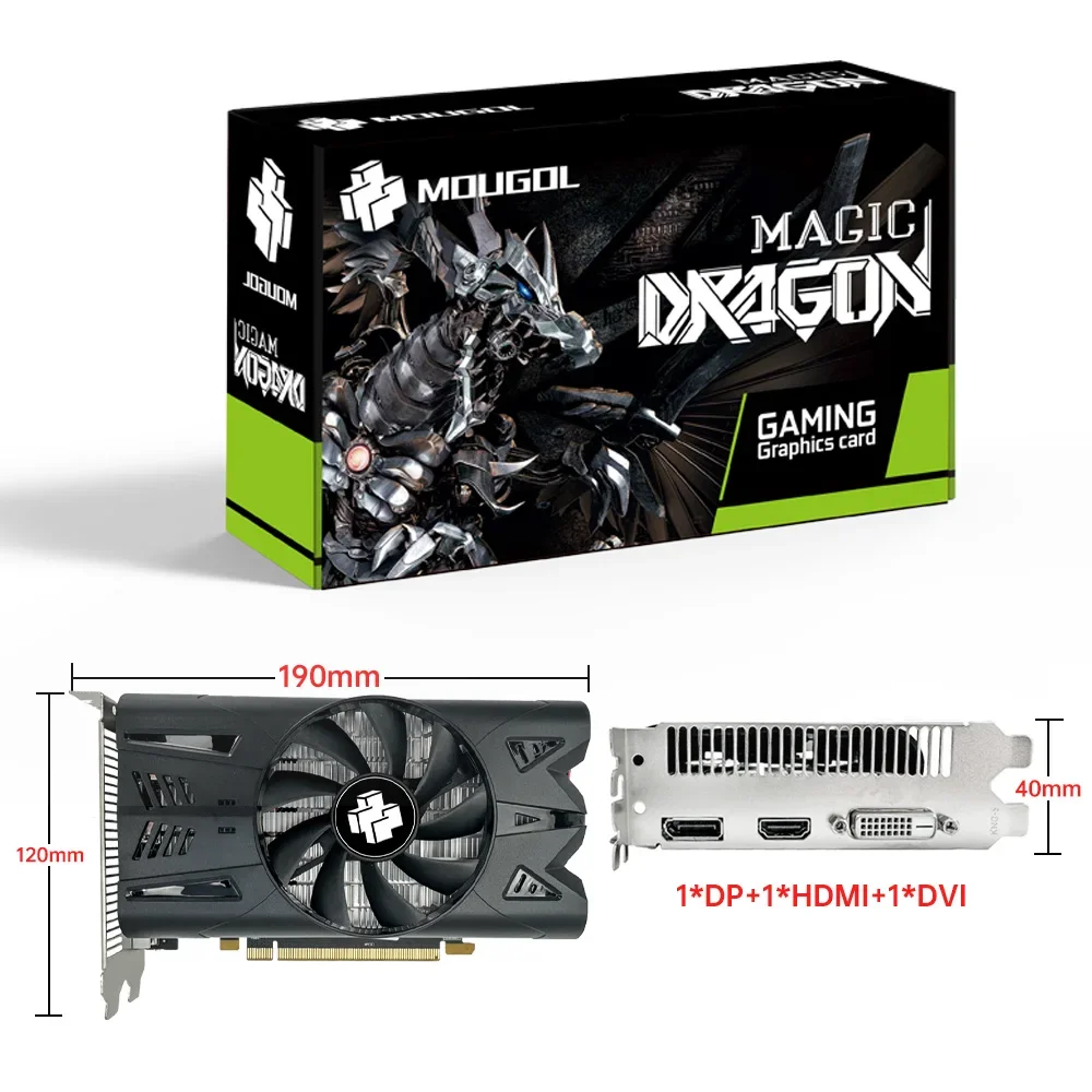 MOUGOL 데스크탑 컴퓨터용 게이밍 비디오 카드, AMD Radeon RX470 4G 그래픽 카드, GDDR5 메모리, 256 비트 PCIE3.0 x 16 DP DVI 인터페이스