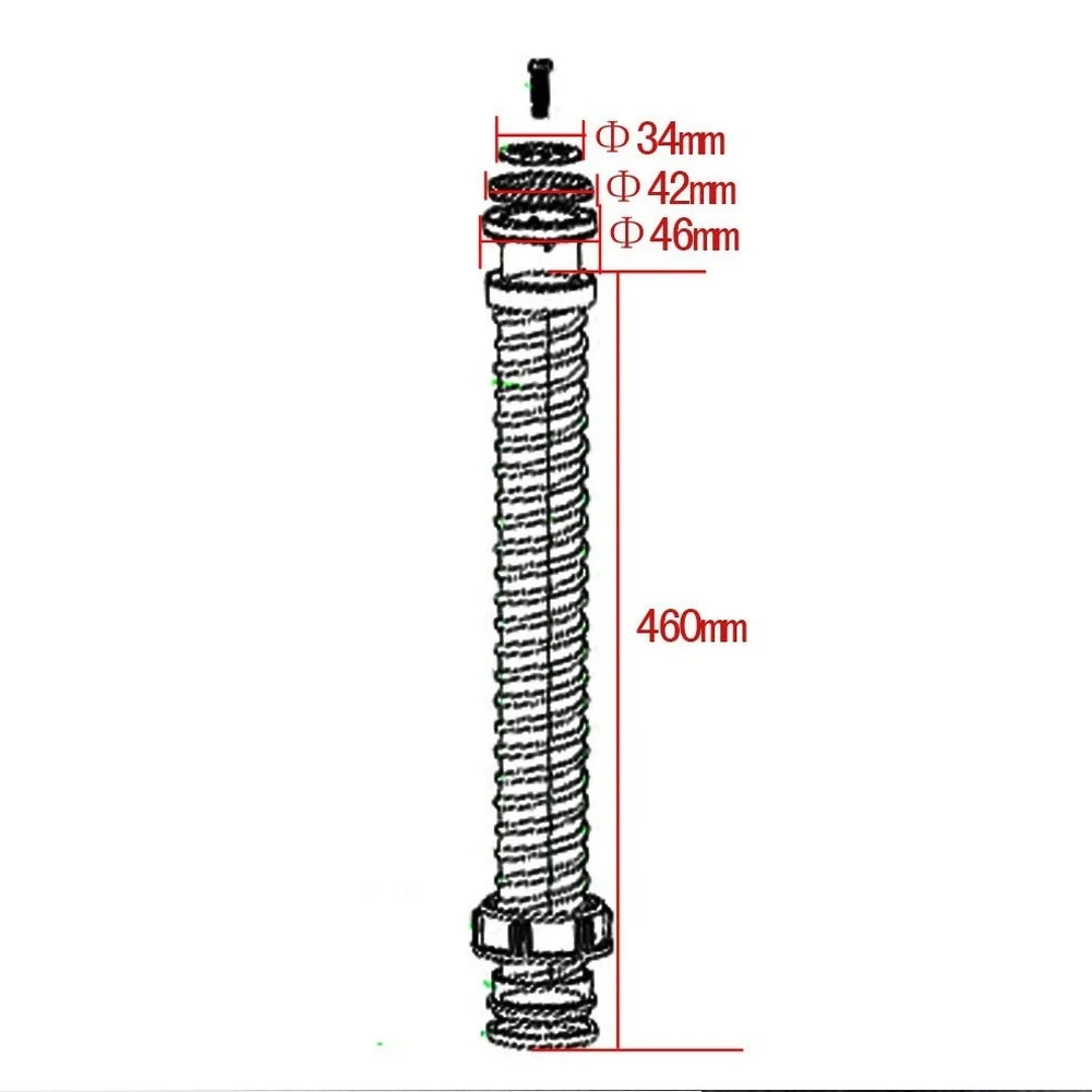 Overflow Pipe For Kitchen Sink 460mm Upward Design Flexible Wire Drain Hose With G1-1/2
