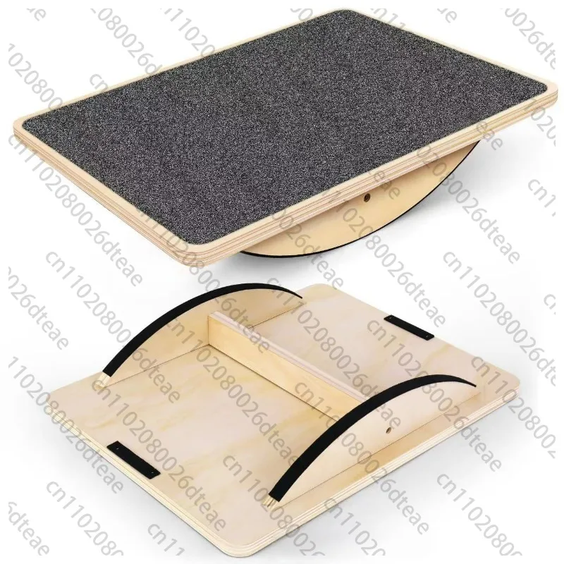 1Pc Wooden Balance Board Anti-Slip Rocker Board Wobble Board Training Pedal For Standing Desk Home Yoga Office Fitness Equipment