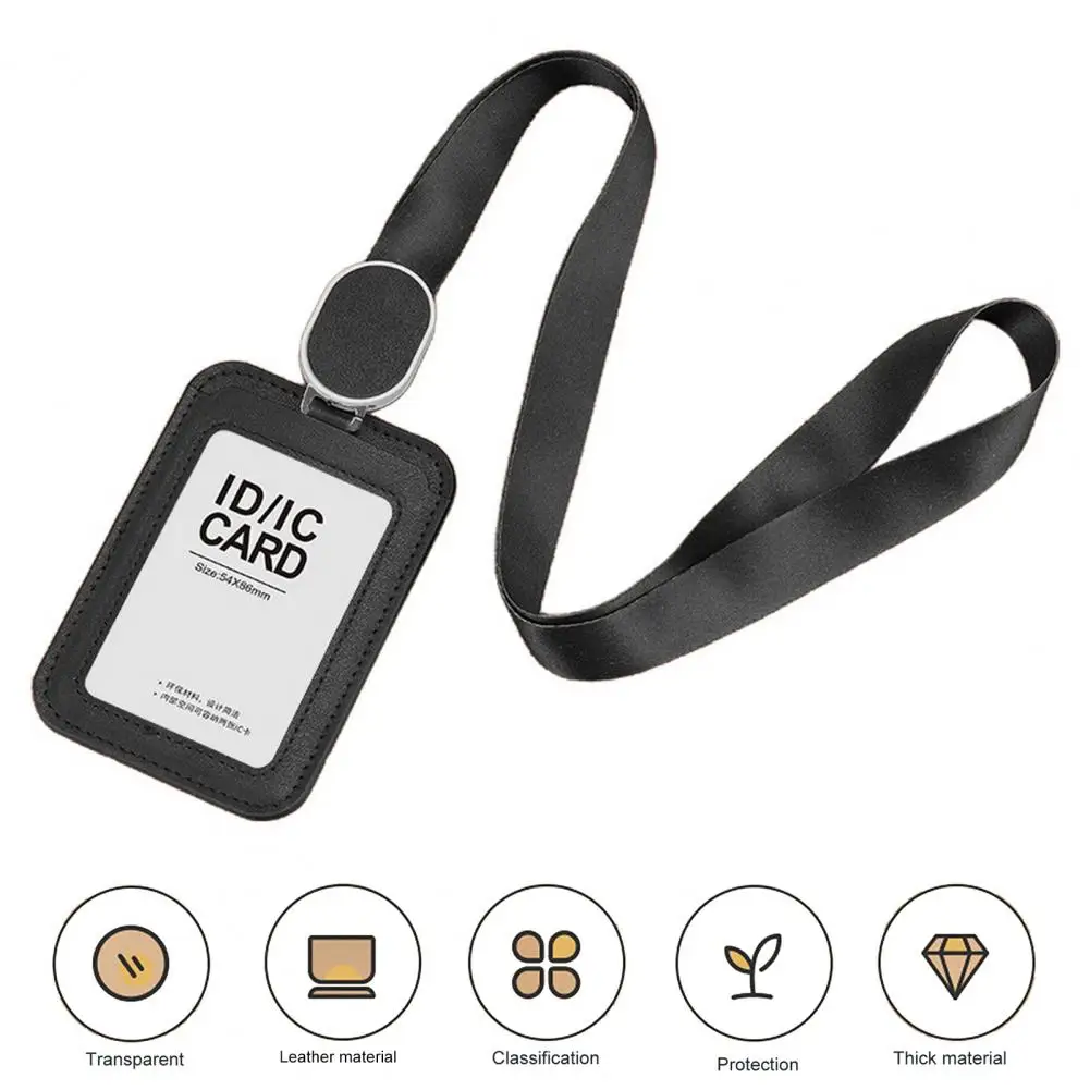 Transparent Design Id Card Holder Transparent Design Id Badge Holder with Durable Lanyard Retractable Reel for Work Outdoor