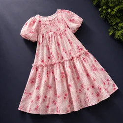 Children Flower Dresses Outfits Girl Clothes Teenagers Costumes Kids Party Dress Short Sleeve Toddler Vestidos 4 6 8 10 12 Years