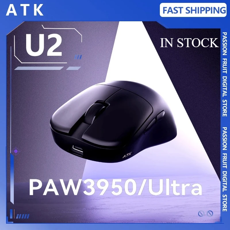 

NEW ATK BlazingSky U2 Wireless Gaming Mouse 3mode PAW 3950 Ultra Double 8k 44g Lightweight E-sports Mouse Custom PC Accessory