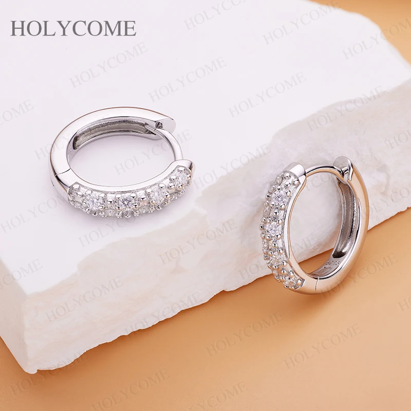 

D Color 925 Sterling Silver 1.6mm Moissanite Stud Earrings Engagement Wedding Jewelry For Women Birthday Dating Gifts Charms