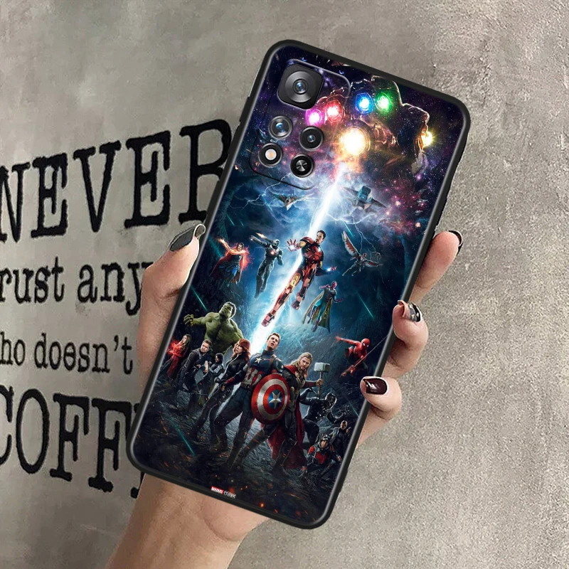 Hero Marvel Cool Thanos For Xiaomi Redmi Note 12 11T 11E 11S 10T 10S Pro Plus Max Lite Black Soft Phone Case