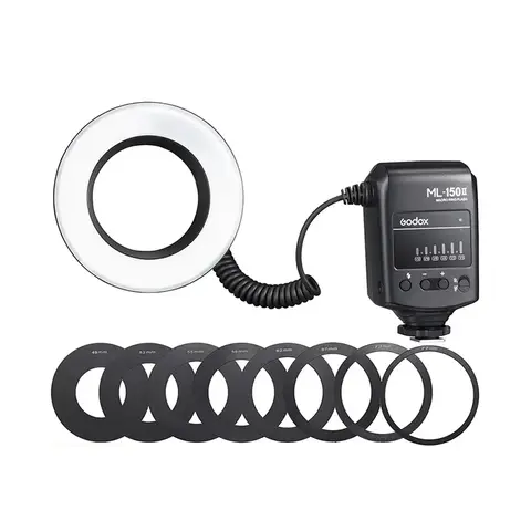Godox ML-150II Macro Ring Speedlite Flash Light GN12 5800K ±200 Universal Light for Canon Nikon Pentax Sony Olympus DSLR Cameras