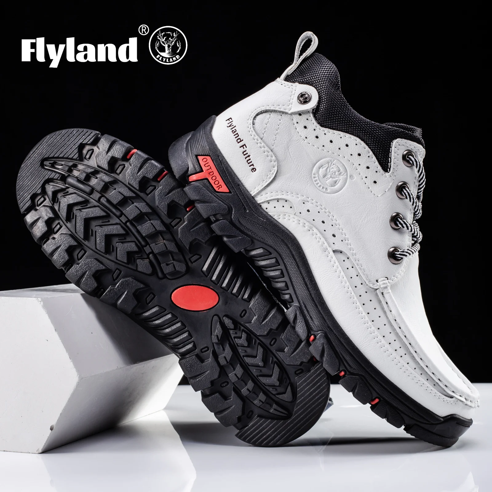 FLYLAND Botas Chukka Clásicas Vintage de Moda para Hombre, Hechas a Mano con Cuero Sintético Genuino, Zapatos Casuales para el Trabajo y la Oficina