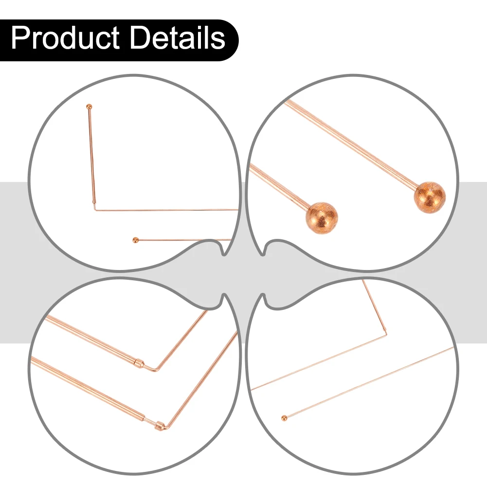 2pcs 99.9% Copper Dowsing Rods Metal Detector For Hunting Divining Water- Treasure Finding Divining Rods Divination Tools