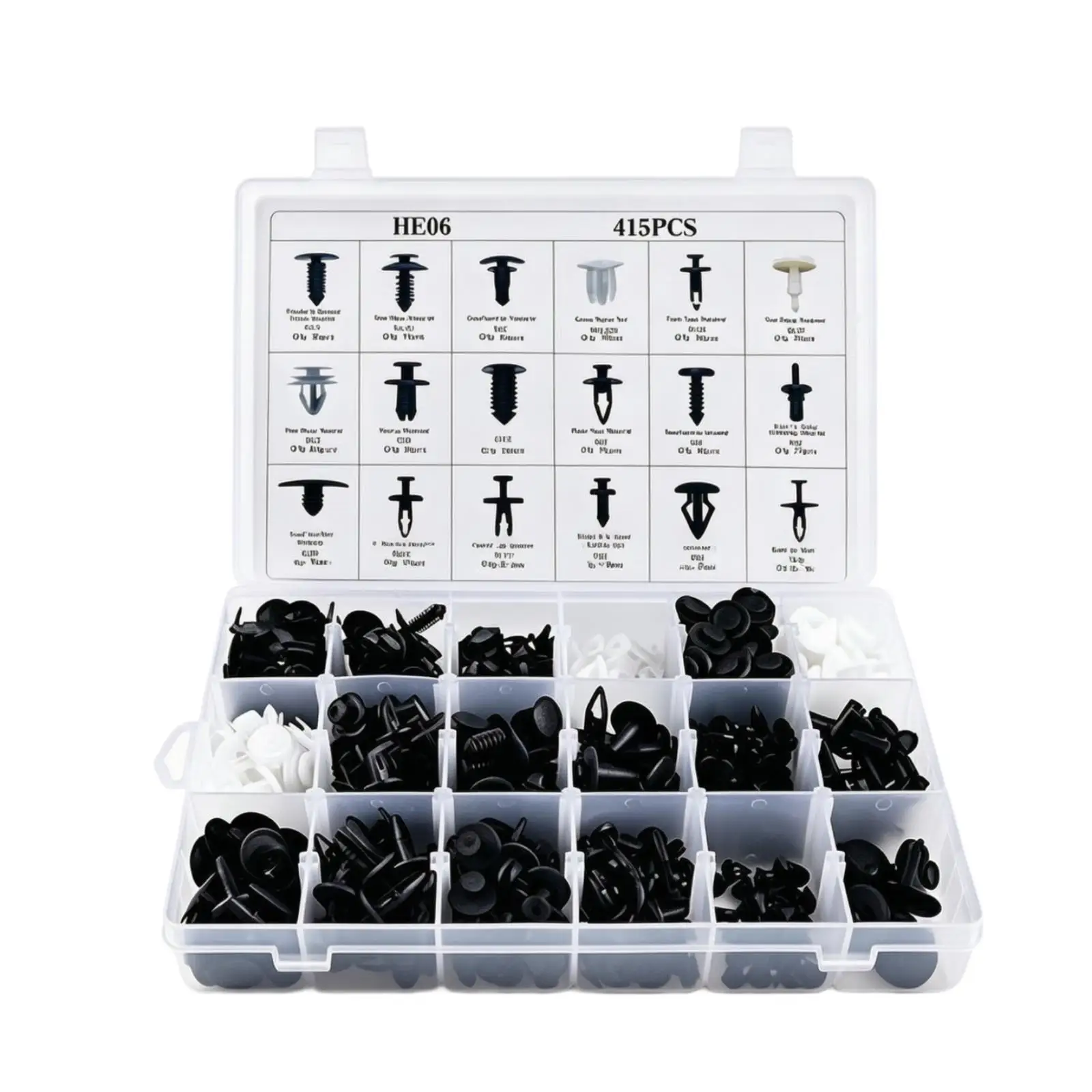Vehicle Trim Clip Fastener Kit 415PCS Nylon Push Pin with Car Clip Pliers Removal Tool for Door Panel Fix