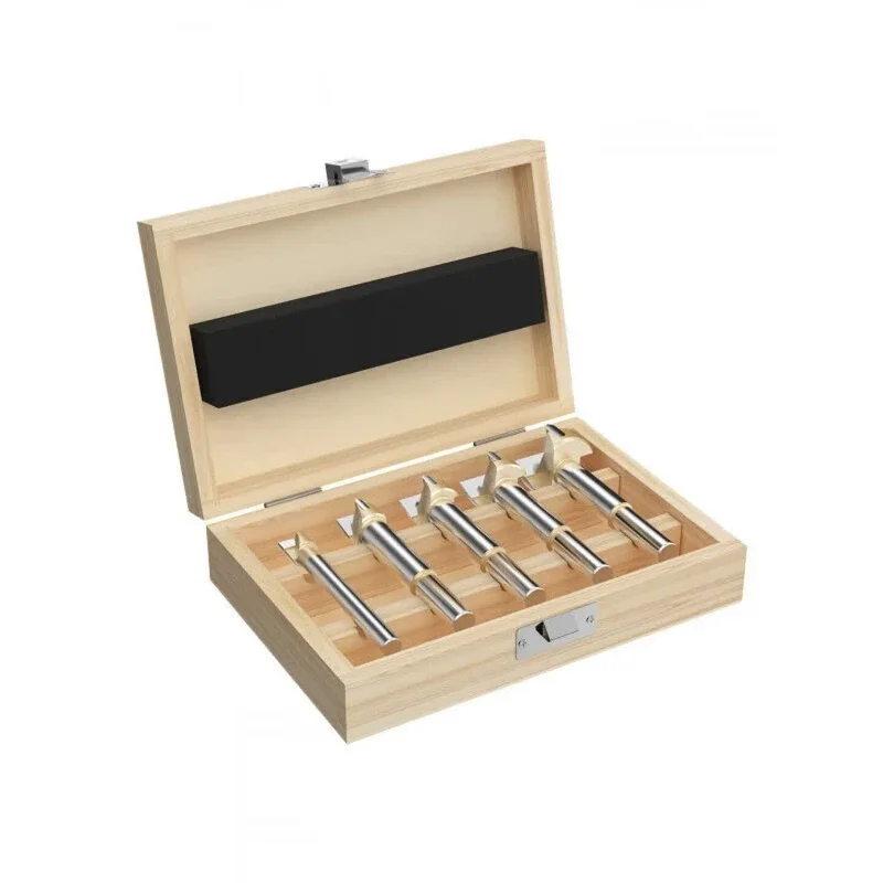 Holzbearbeitungs-Lochöffner-Set, aufklappbarer, verlängerter Lochstanzer aus Legierung, Kunststoff-Holzplatten-Bohrer und runder Entgratungs- und Entlösebohrer, industriell