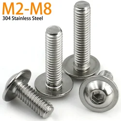 2/5/10/20pcs M2 M2.5 M3 M4 M5 M6 M8 ISO7380.2 304 Stainless Steel Hexagon Socket Button Head Screws With Collar Bolt
