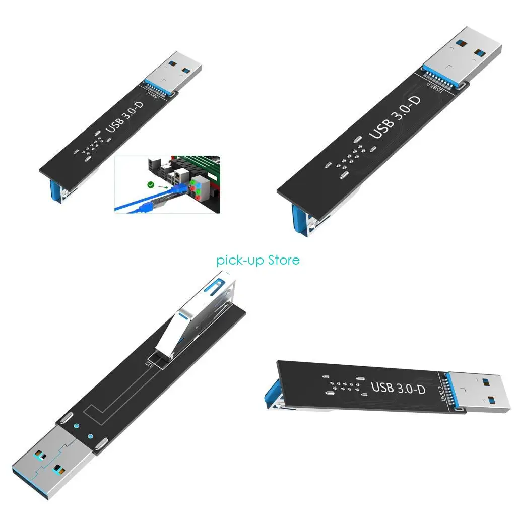 

Q5WA Advanced USB3.0 D Extension Card D Type Male to Female Adapter 90° Reliabled Computer Connection And Adaptation USB3.0-D