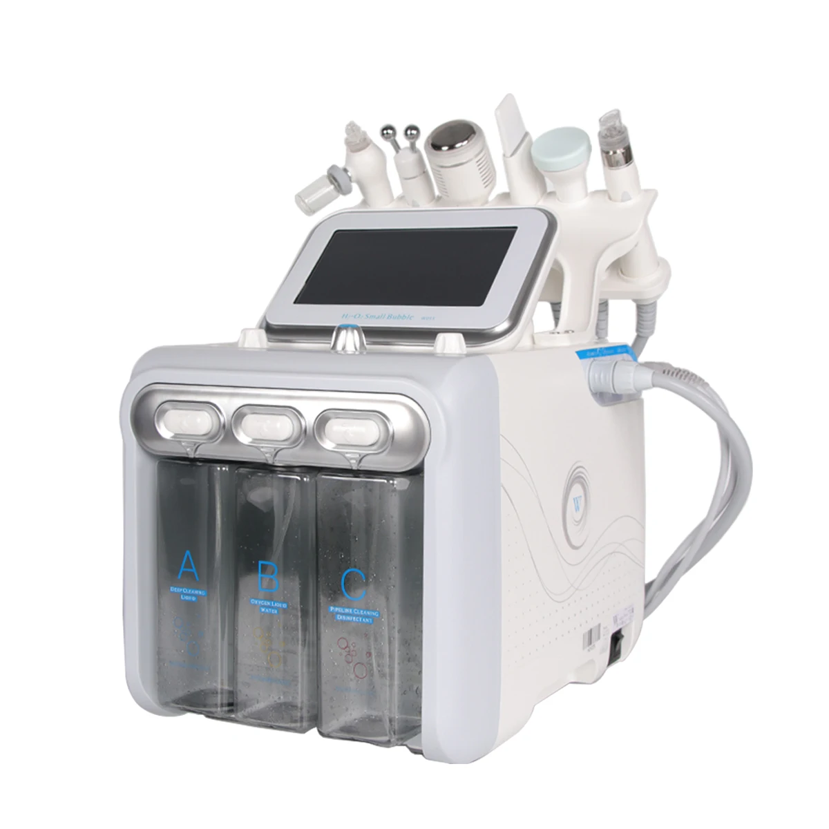 Portable water clean  6 in 1  H2O2 oxygen facial machine with sprayer BIO RF UltrasouNd cooling