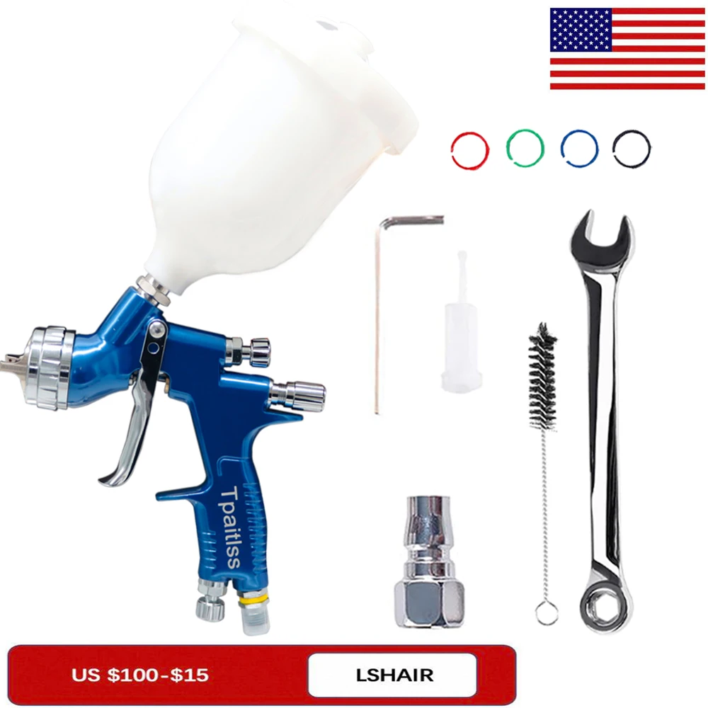 

TE20 Car Spray Gun Hvlp Tool Spray Gun with 1.3mm Nozzle and 600ml spray cup Gravity paint supply for Automobile painting work