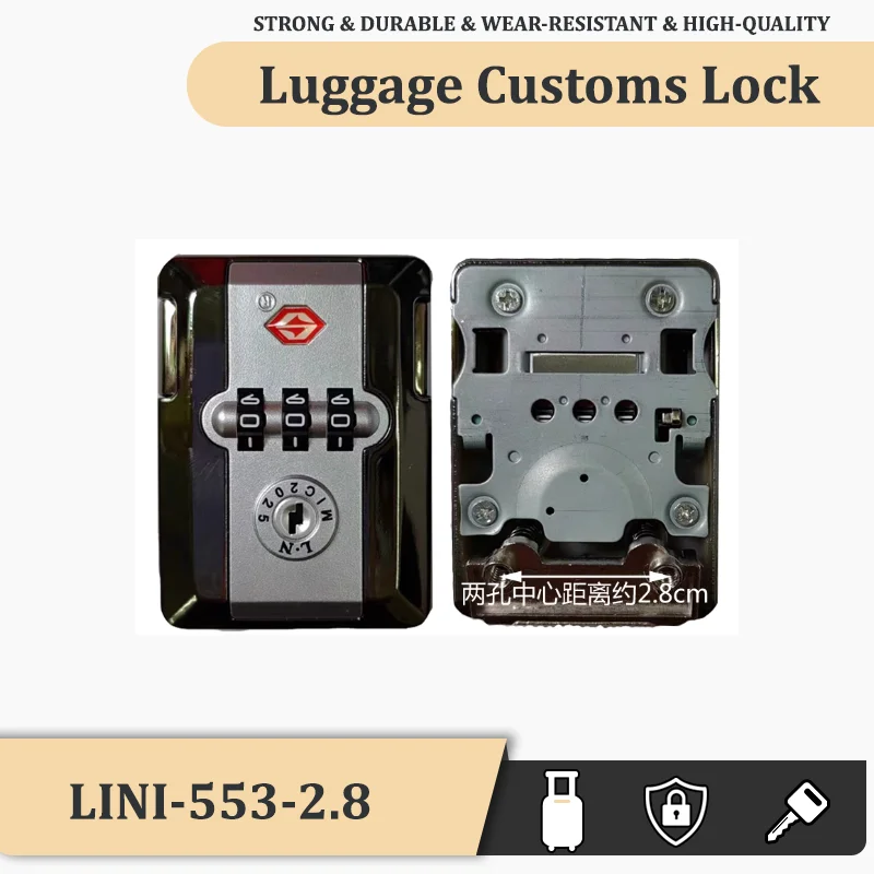 

For LINI-553 Luggage Customs Lock and Portable Combination Lock Combo Kit Portable Anti-Theft Perfect Replacement