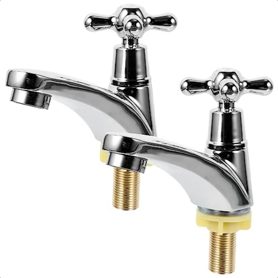 

3pairs Bathroom Sink Faucet Single Handle Cold Hot Water Taps Modern Design Easy Installation for Kitchen and Bathroom Basins