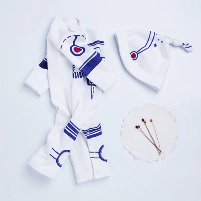 Infant Baby Boy Romper 2pcs Set Astronaut Spacesuit Toddler Boys Jumpsuit Newborn Spring A Clothes Pilot Costume With Caps