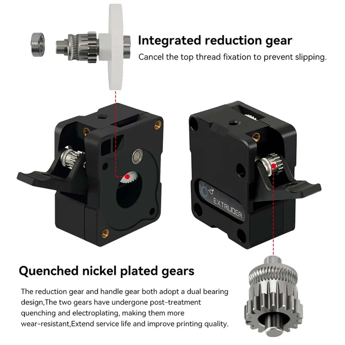 For HGT Dual Gear Reduction Extruder High Precision Feeding Flexible Filament Available for CR10 Ender3 CR6SE 3D Printer