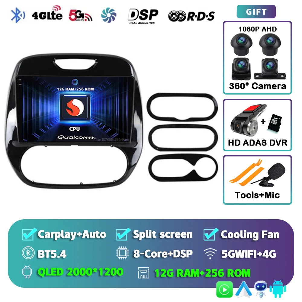 Android 15 Autoradio Voor Renault Kaptur Captur Clio Samsung QM3 2013 2014 2015 2016 Draadloze Carplay multimedia Android Auto 4G