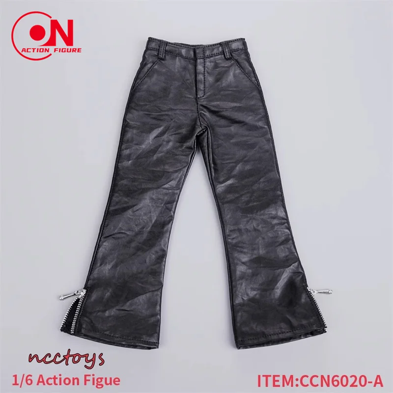 CCN6020 1/6 スケール男性/女性ヒップホップスタイルハイウエストポケットジッパーレザーパンツ 6 インチ兵士アクションフィギュアモデル