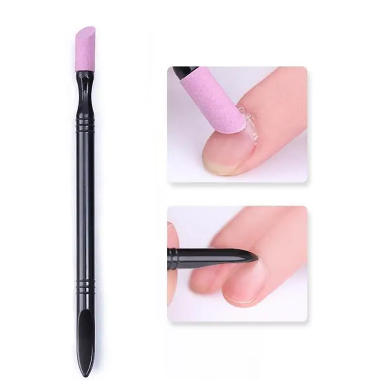 Dubbelzijdig Kwarts Nagel Nagelriem Hangnagels Verwijderaar Dode Huid Pusher Trimmer Manicure Nail Art Tool Slijpstangen Gereedschap