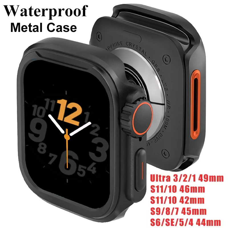 Metall-Uhrengehäuse für Apple Watch Ultra 3 2 1 49 mm 11 10 46 mm 42 mm Schutz-Uhrenabdeckung IWatch-Serie 9 8 7 6 5 4 SE3 44 mm 45 mm