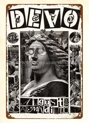 1978 Devo Austin, Texas Armadillo Concert Poster metal tin sign hanging art