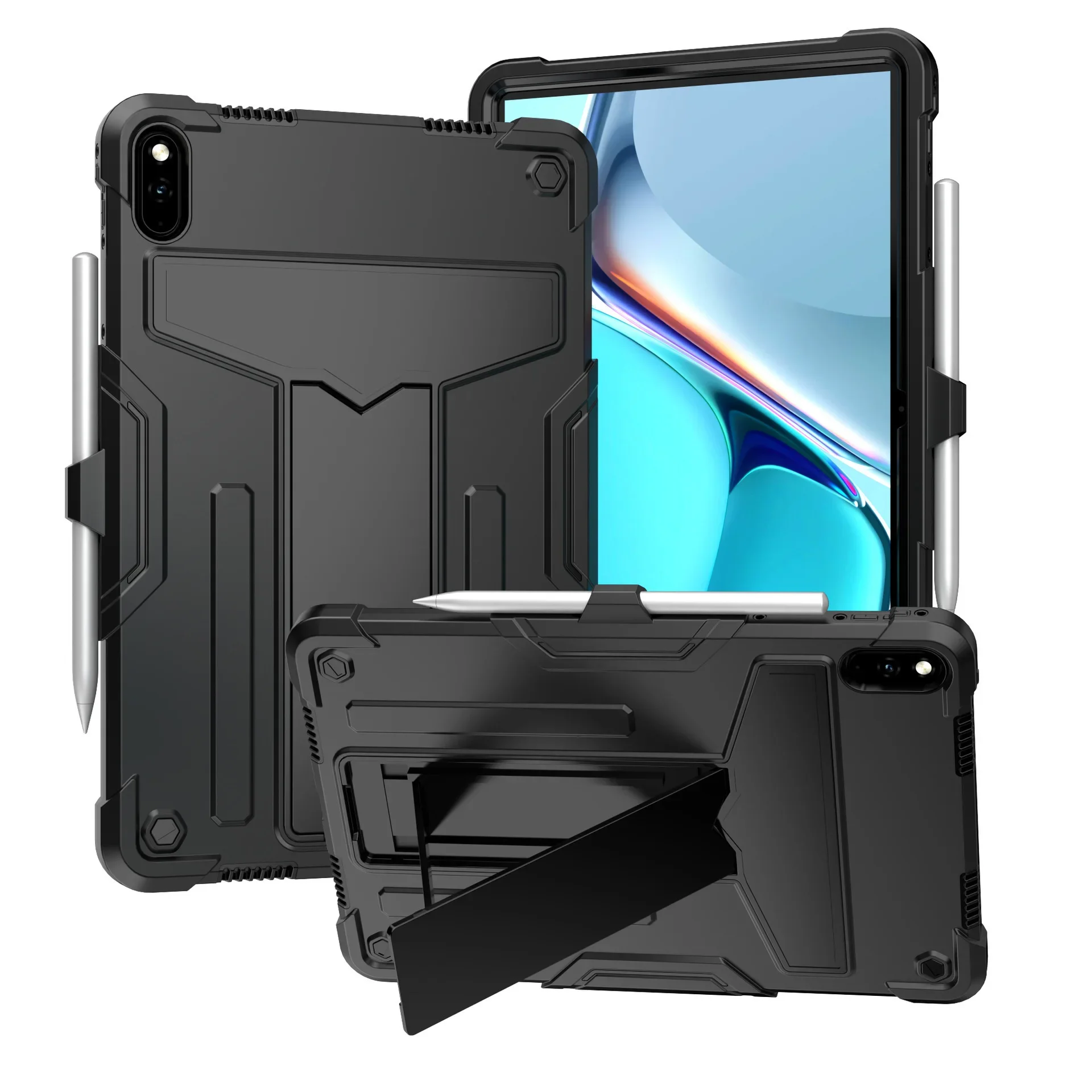 

For Huawei MatePad Mate Pad 11 2021 T10 T10S T8 T5 10.1 Case Full Body Kids Safe Case Heavy Duty Protection Stand Tablet Cover