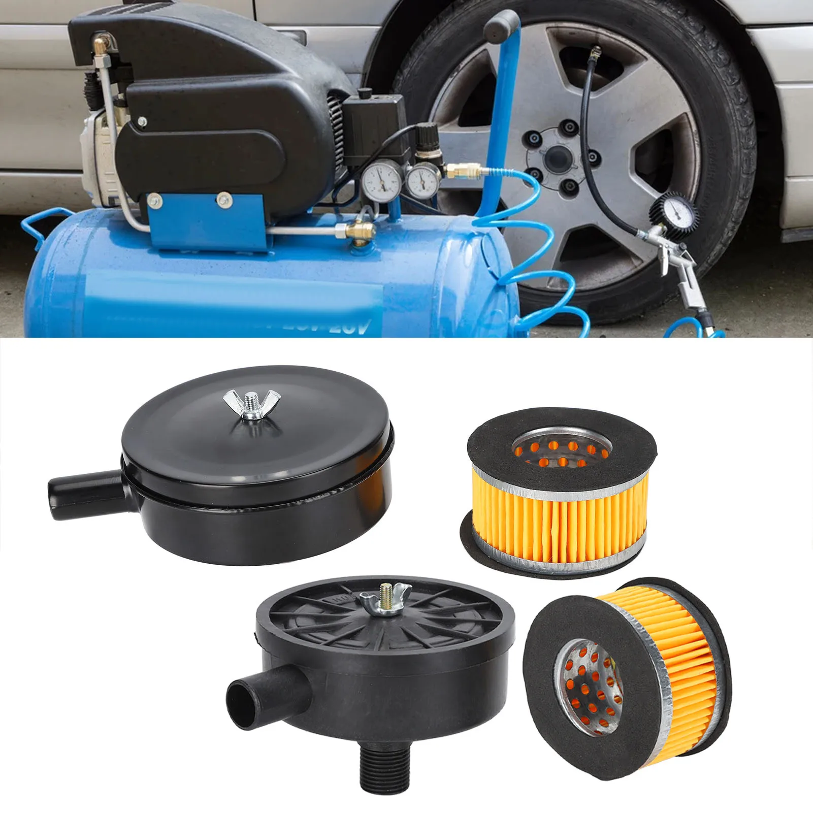 Air Compressor  Filter Air Compressor Silencer Filter Black Noise Muffler for Blowers Boilers Exhaust Ports Noise Muffler