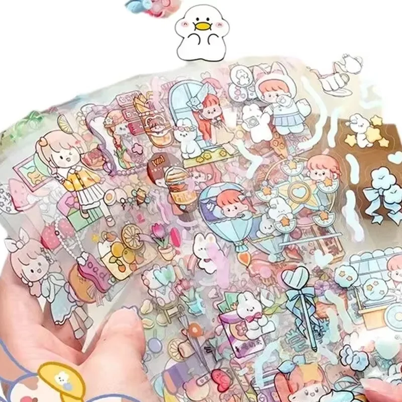 Women\'s Cartoon Pet Long Stickers 20pcs Handbook Decoration Seamless Waterproof Material Pack Girls Paste