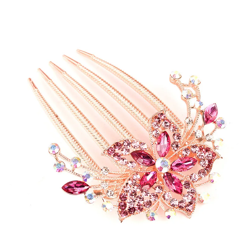 Women Bridal Rhinestone Hair Combs Clips Wedding Accessories Fashion Hair Pin Bride Barrette Hair Tiara Headwear Jewelry Gift