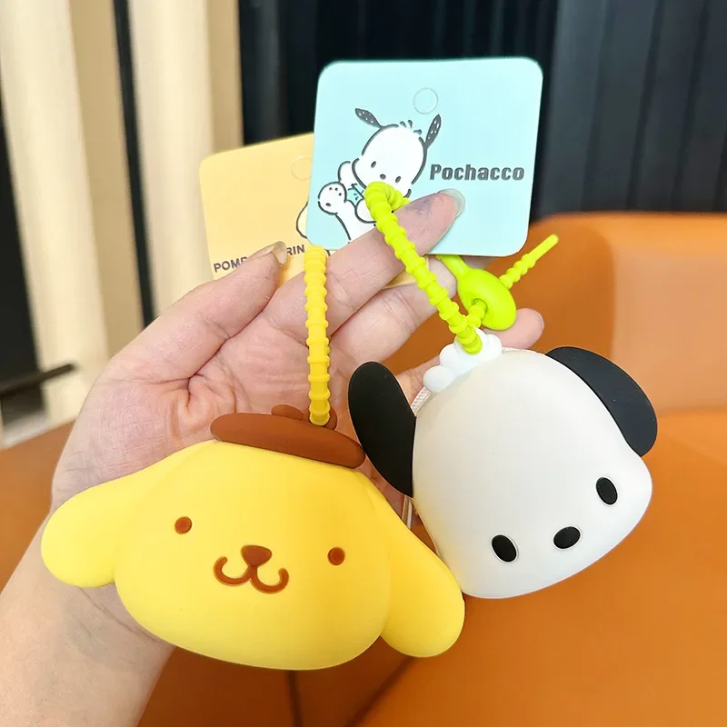 Sanrio Kuromi My Melody Cinnamoroll Pochacco PomPomPuri Coin Purse Kawaii Headphone Bag Delicate A Girl's Heart Bag Pendant